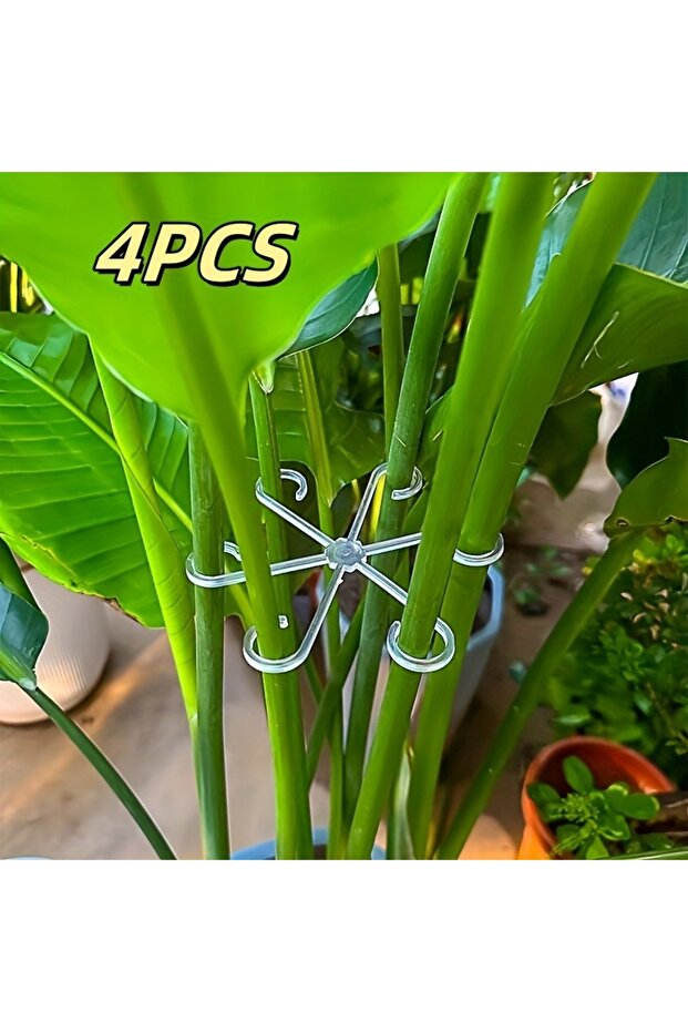 Transparent 4 packag 4Pcs Plant Anti-Toppling Support Pole Green Plant Fixator Flower Hydroponic Fol