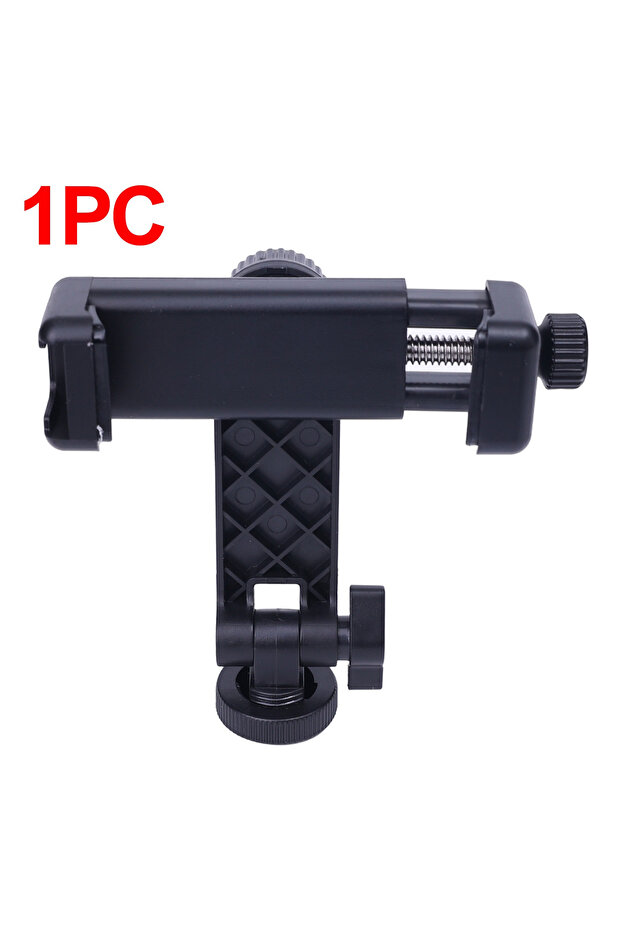 black Universal Adjustable Phone Holder, 360° Rotation Phone Clip Mount Adapter for Tripod Selfie St