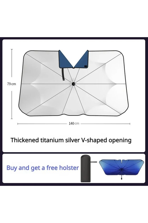 Large Car Sunshade V-neck Car Front Windshield Car Sun Shade Protector Auto Protection Accessories F