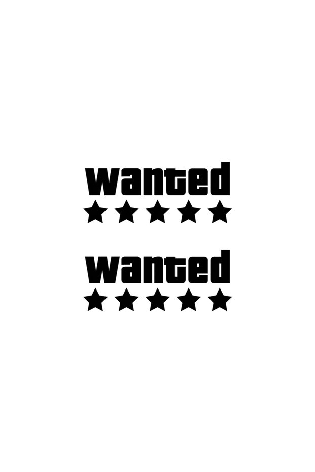 2pcs Black WANTED Motorcycle Sticker Vinyl Waterproof Decal Adaptable Motorcycle / Body / Helmet Mot