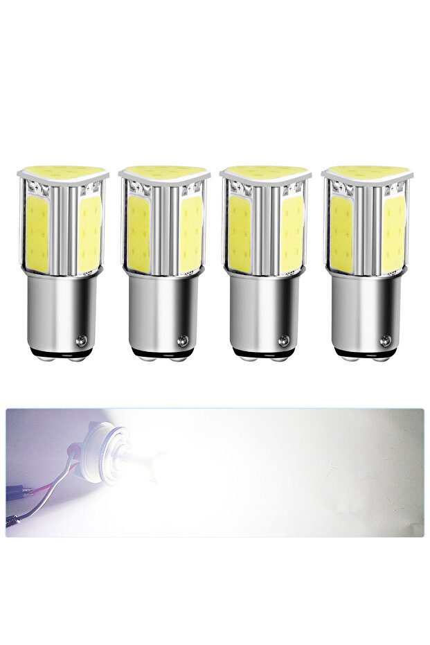 4PCS BAY15D White 4PCS BA15S BAY15D LED Car Brake Reverse Light Bulbs 1156 P21W S25 G18 1157 P21/7W