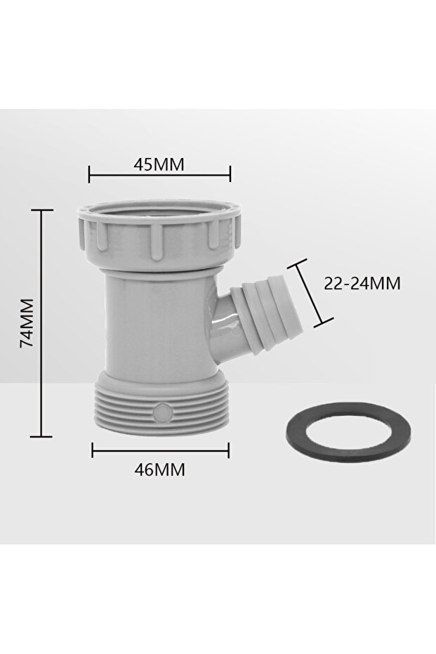 Light Grey Kitchen Sink Drain Pipe Adapter Y Shaped Basin Sewer Branch Connector Female To Male Thre