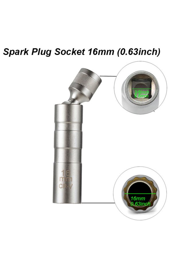 Spark Plug Socket B Spark Plug Socket Wrench Adapter 14mm 16mm Install Replace Repair Kit Swivel Tor