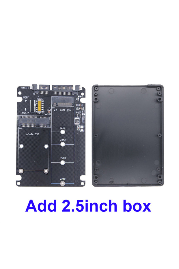 black M.2 NGFF SSD MSATA Protocol To Serial Port External Built-In Hard Disk Box Msata To Sata 3 3.0