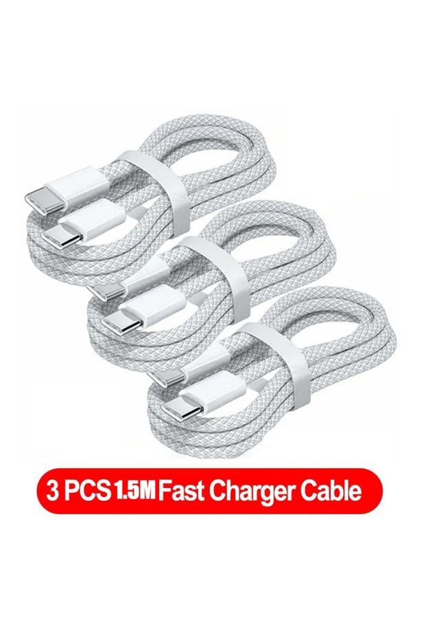 3PCS-1.5M 1Pcs-3Pcs Cable 120W Super Fast Charging Type C To Type C Cable Highspeed Data Transfer Fo