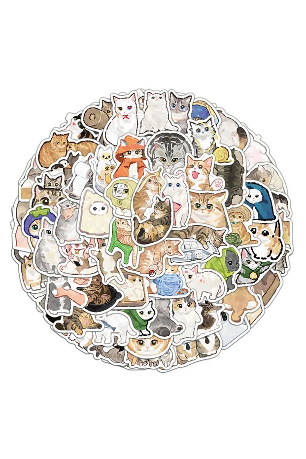 308PCS 77PCS Cartoon Cat Stickers Exquisite Animal Account Materials Phone Cases Laptop Luggage Wate