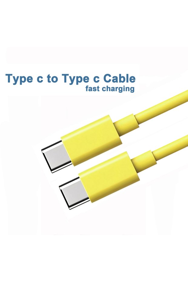 1m YELLOW PD 60W USB C to USB Type C Cable Fast Charge Data Cable For Iphone 15 15Pro Huawei Samsung