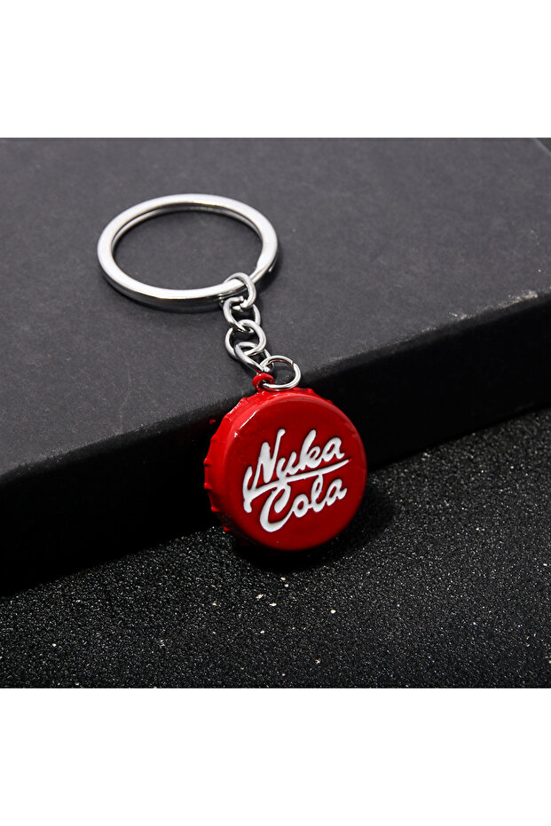 keychain Creative Fashionable Red Coke Bottle Cap Bottle Opener Multifunctional Pendant Keyring Men