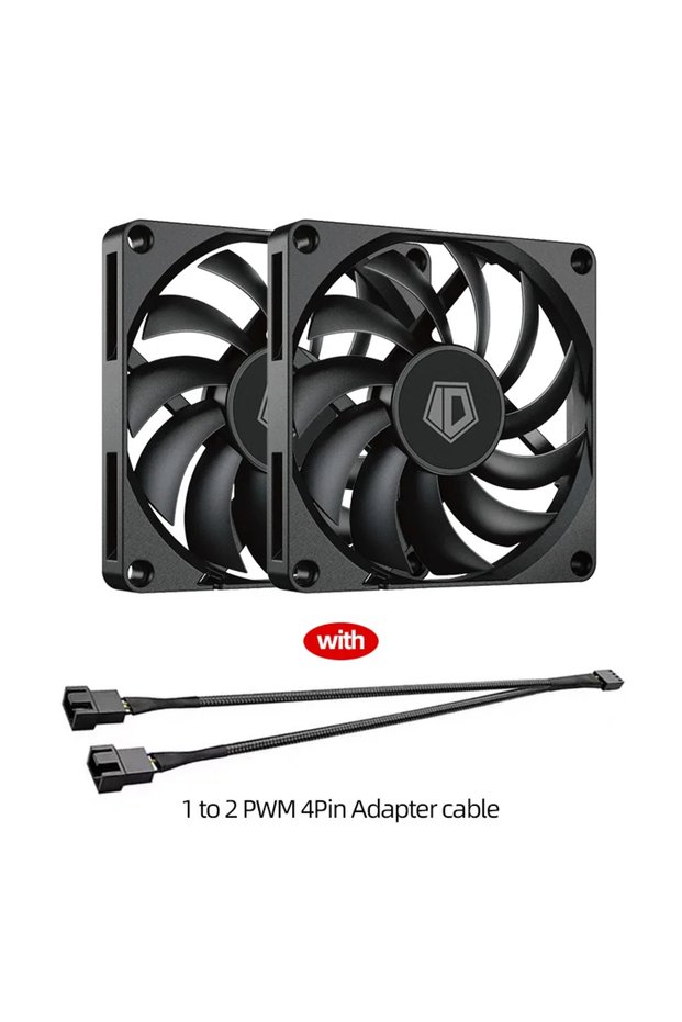 NO RGB black 2 Fans and Cable ID-COOLING NO-8010-PWM 80mm Ultra-Thin Computer Case Fans Temperature