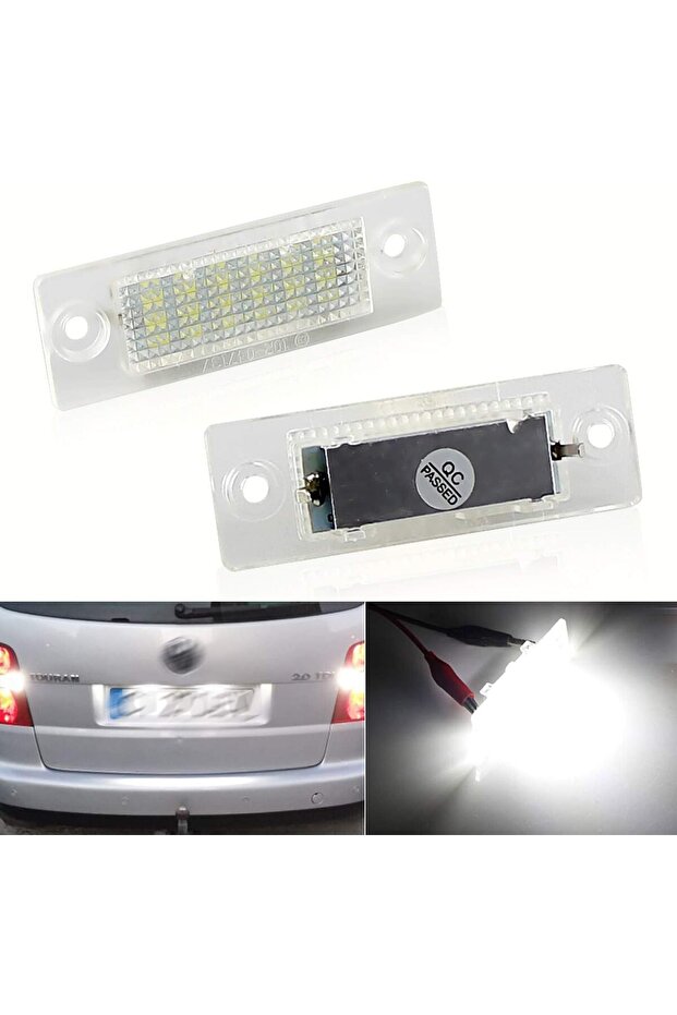 WHITE 12V Car License Plate Lights Rear Lamp LED Canbus Error Free Automotive Accessories For VW Pas