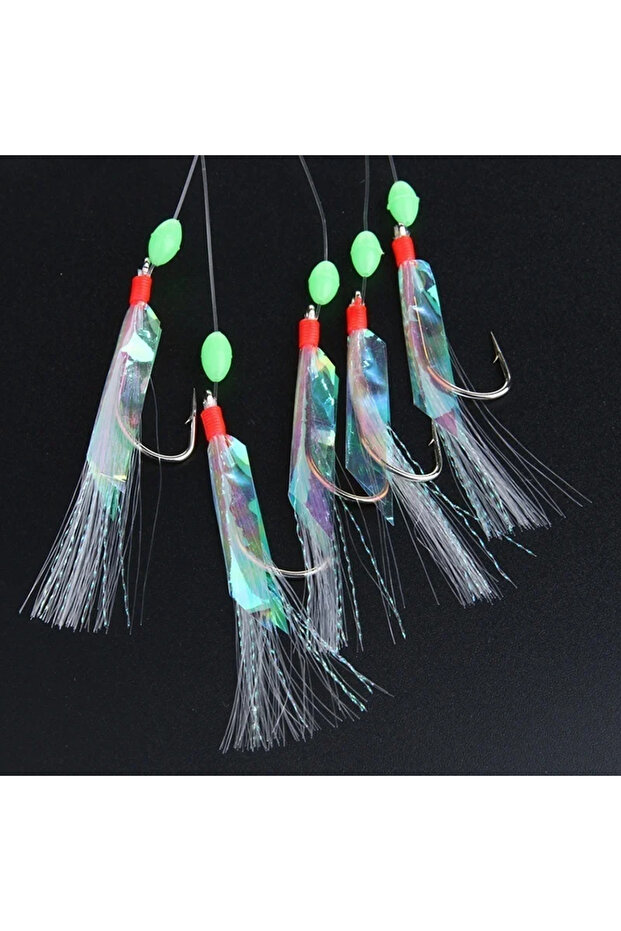 1 5 Pcs/Set Multi-Color Soft Silverskin Fishing Lure Set Imitation Fish Shrimp Bait with Crystal Bar