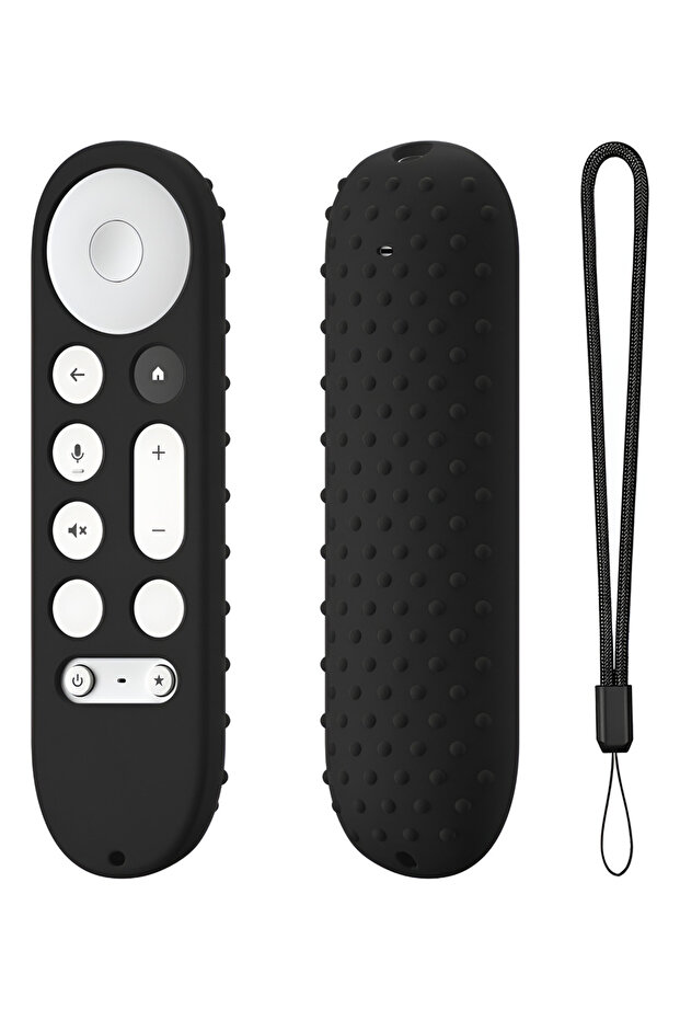 Black Google Silicone Remote Cover for Google TV Streaming 4K TV 2024, Compatible with Google GY3LE