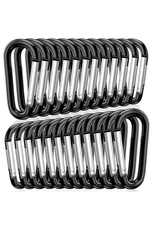 10PCS Style A-Black 100Pcs New Aluminum Alloy Carabiner Outdoor Spring Snap Clip Water Bottle Hooks