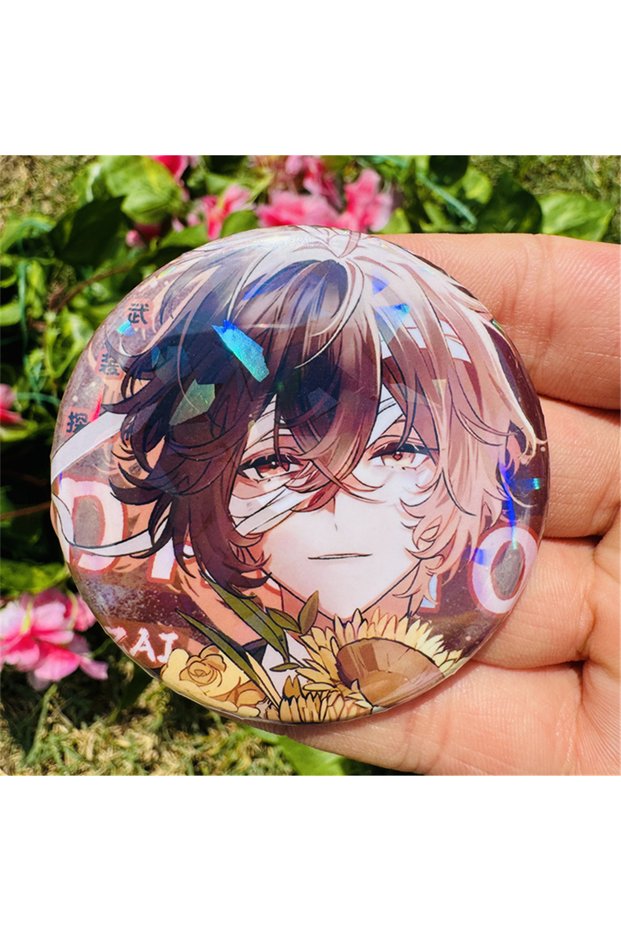58mm 2 58mm Anime Bungo Stray Dogs Dazai Osamu Nakahara Chuuya Edogawa Rampo Cosplay COSTUME Badge P