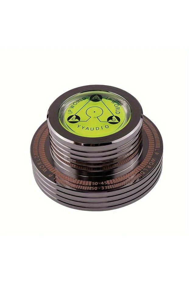 Brown upgraded YYAUDIO Universal 50Hz LP Vinyl Record Player Disc Turntable Stabilizer with Level Al