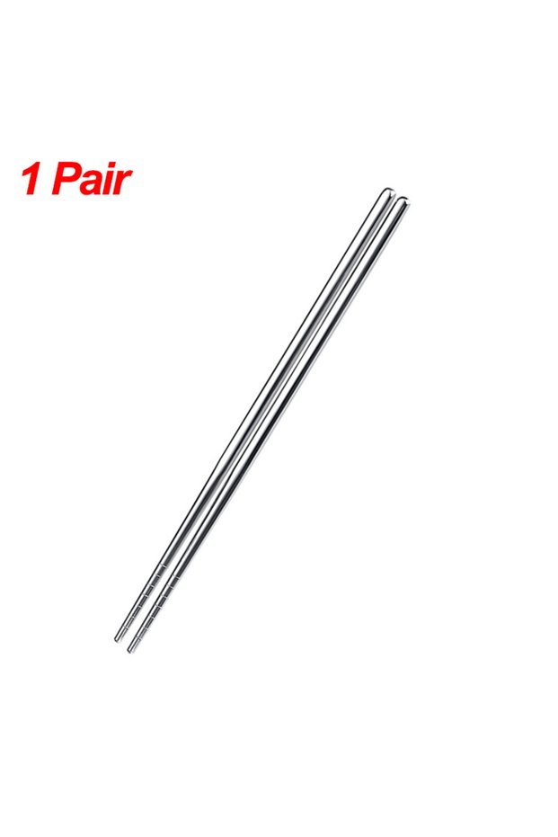 1 pair 1/2/5 Pairs Chinese Chopsticks Stainless Steel Non-slip Sushi Chopstick Korean Japanese Food