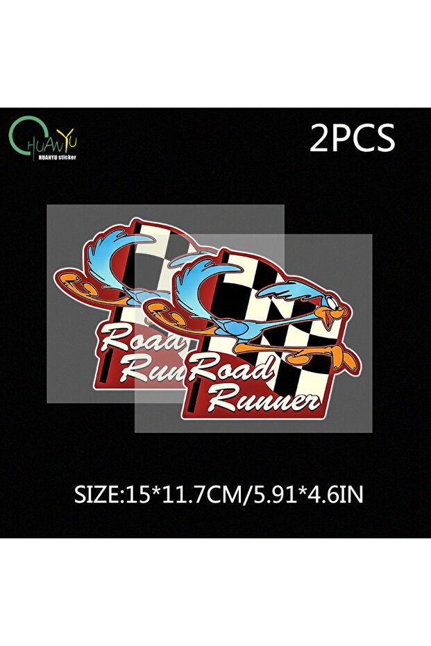 15x11.7cm C620A2 2pcs ROAD RUNNER Wile E. Coyote American cartoon car sticker, motorcycle, car, ATV,