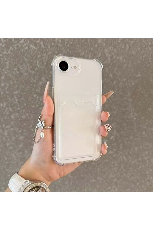 iPhone17e Clear Transparent Wallet Phone Case for iPhone 16e 17e 16 17 E Clear Card Bag Slot Holder