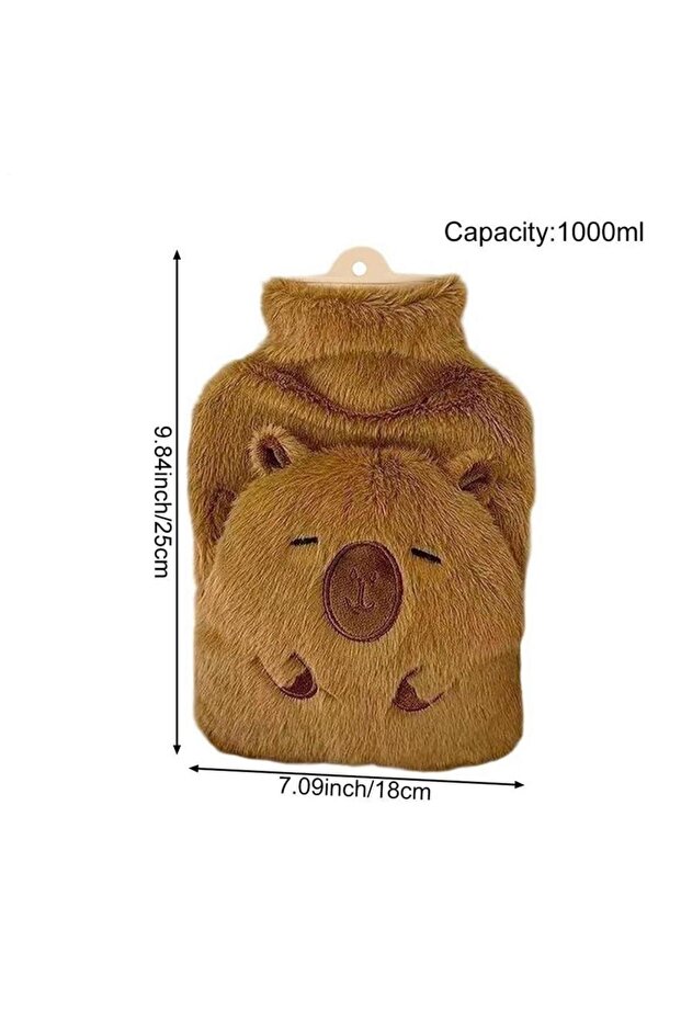 A Capybara Hot Water Bottle 1000ml Leak Proof Hand Feet Warmer Heat Retention Bag for Neck Back Body