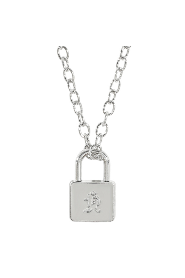 Glossy Fashionable Creative Metal Lock Necklace Same As Huang Xuanchen's Style New Punk Necklace Men