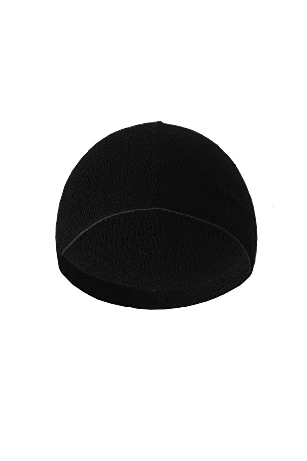 Black 1pc Men's Lightweight Breathable Mesh Arab Prayer Hat Summer Mubarak Muslim Taqiyah Cap for Ra