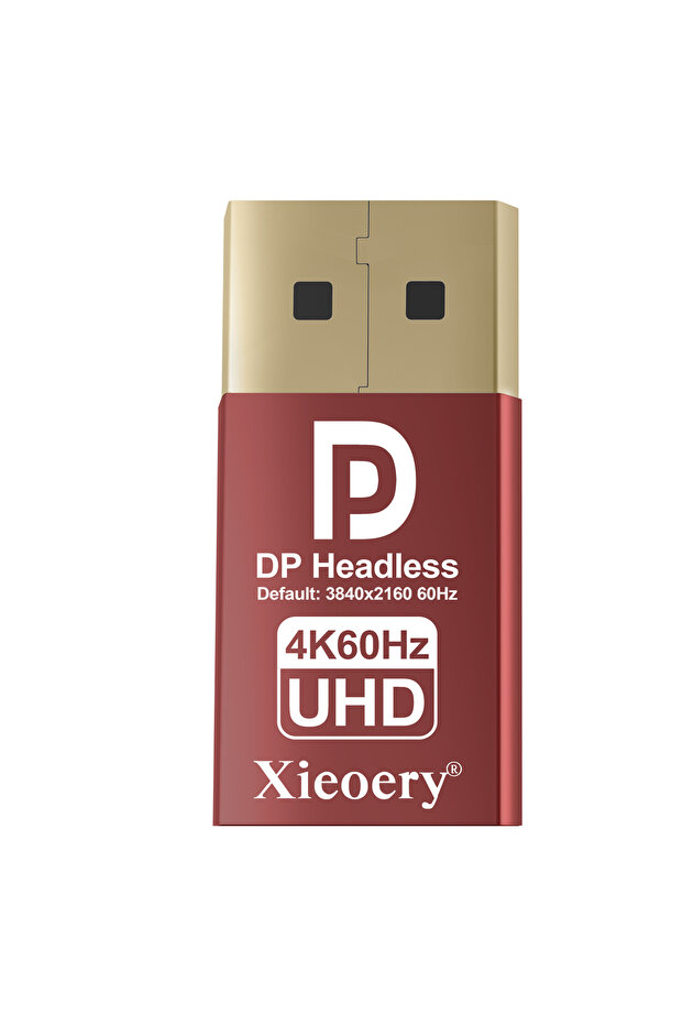 4K60Hz-Default 3840P DisplayPort Dummy Plug EDID Emulator (1080p60Hz Default, 1440p30Hz, 4K17Hz) – D