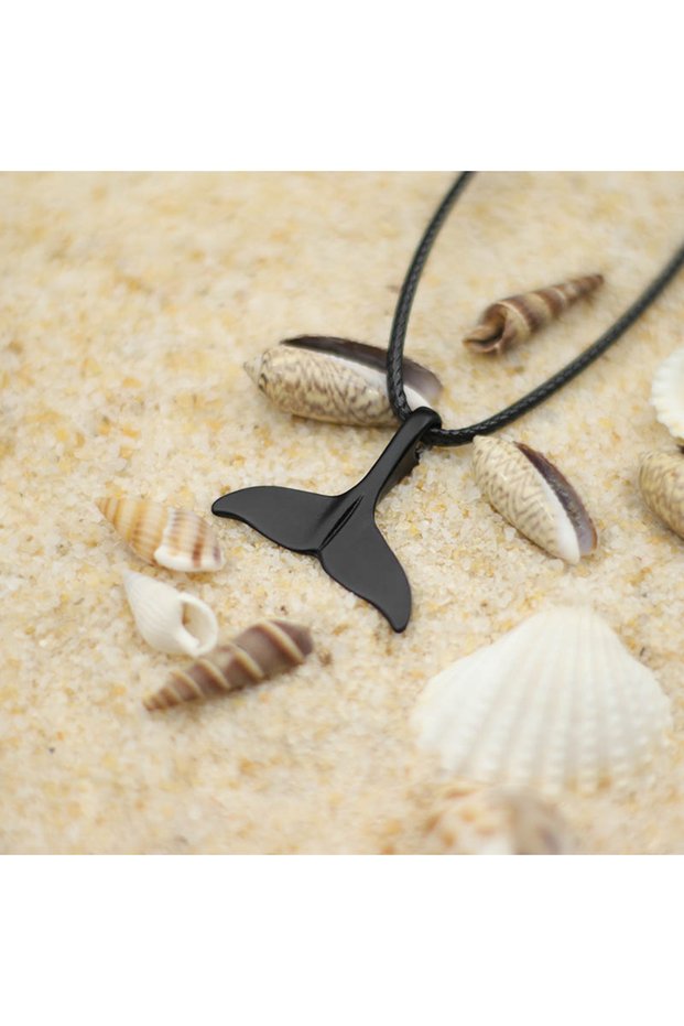 60cm tail 24 Inches Marine Animal Manta Shark Whale Necklace Men Choker Collar Beach Surfing Neck Ac
