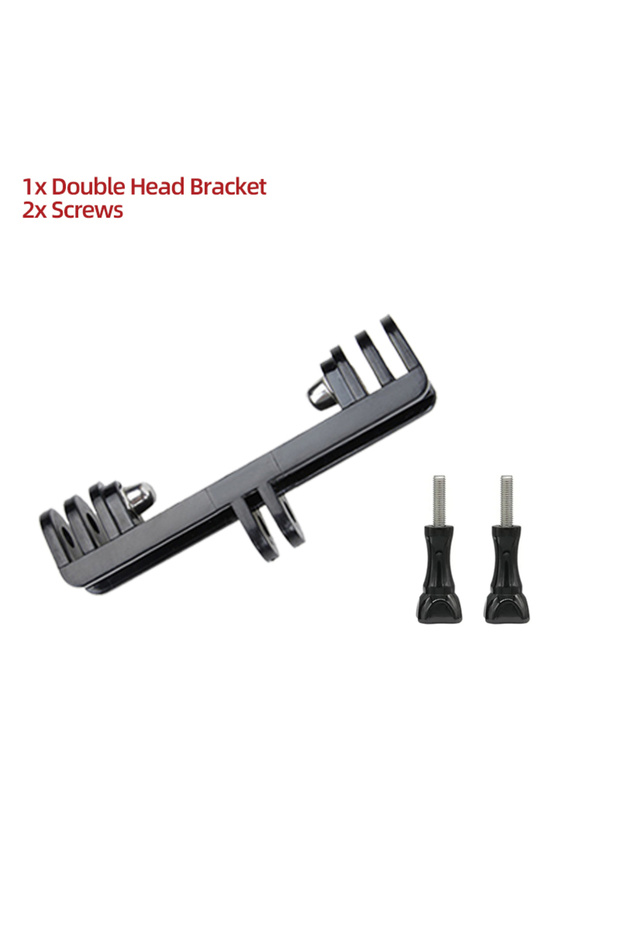Dual Mount 2xScrew Dual Twin Mount Double Head Tripod Adapter for GoPro Hero 13 12 11 10 9 Insta360