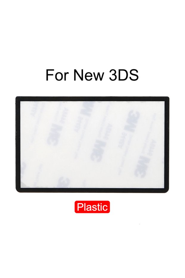 Black Plastic YuXi Plastic & Glass Upper Screen Lens Cover For New 3DS Top LCD Screen Protector Pane
