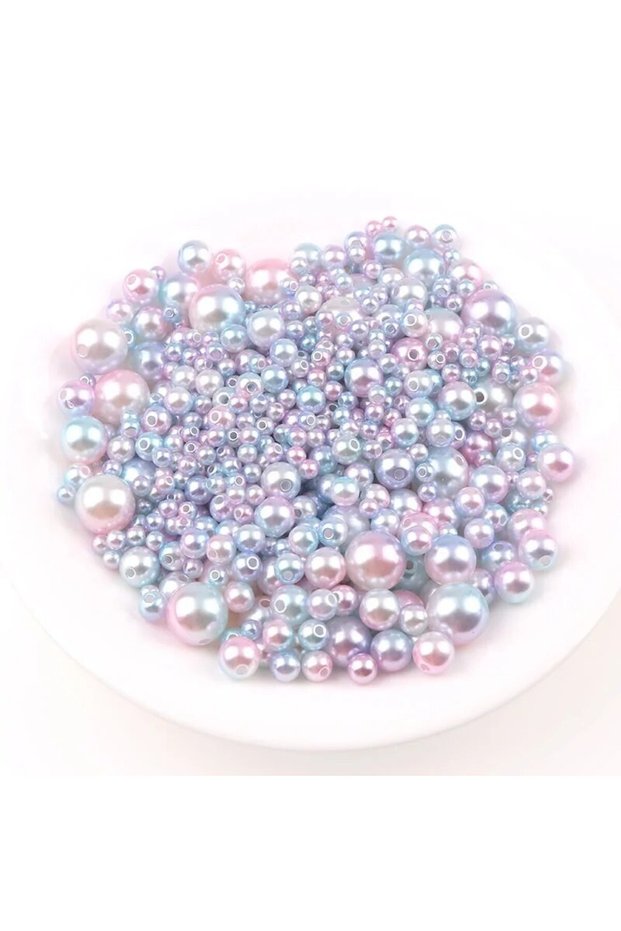 Red 30g Mix Size Mermaid Color Acrylic Pearl Loose Spacer Beads For Jewelry Making DIY Necklace Brac