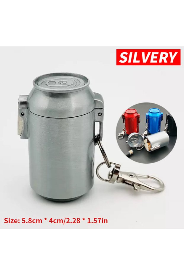 silvery Multifunctional Metal Ashtray Keychain Convenient Car Ashtray Creative Ideal Gift for Winter