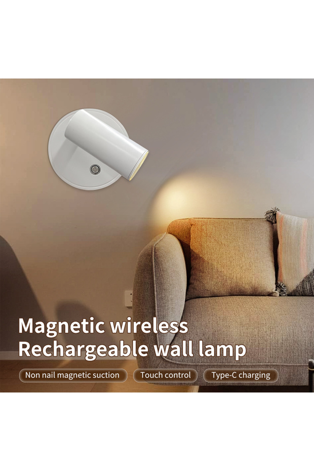 مصباح جداري لاسلكي مغناطيسي LED قابل لإعادة الشحن عبر USB من GGBEE مع مستشعر لمس وخاصية تخفيف الإضاءة 3