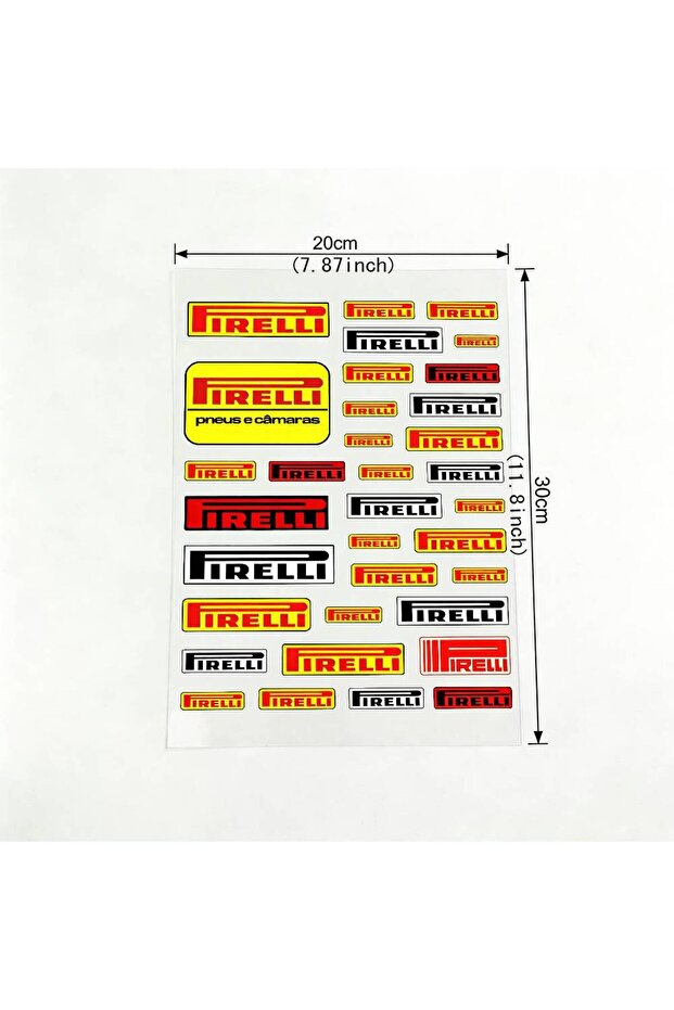 z1 20x30cm For PIRELLI Motorcycle Reflective Stickers Waterproof Decals For Helmet Scooter Fuel Tank