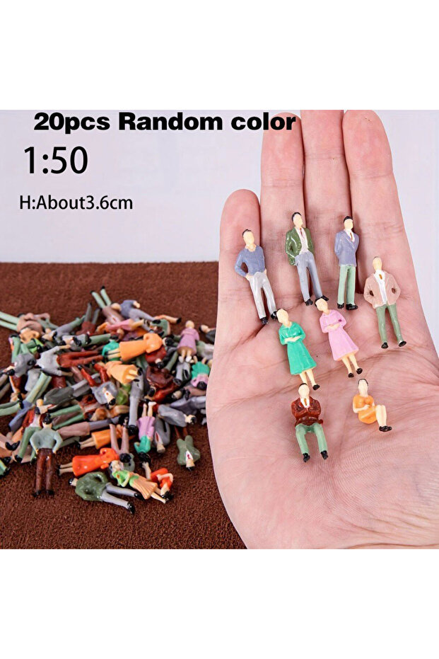 20pcs 36mm Valentine's Day Birthday Party Gift Train Scene Scale Model Character Building Sitting Pa