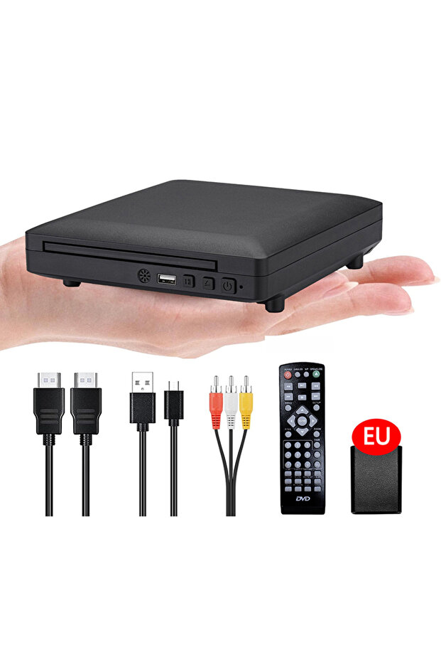 EU PLUG 220V Mini DVD Player 1080P Full HD USB Home TV CD Discs Player VCD EVD MP3 RW Home Theatre S