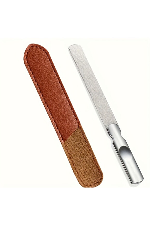 Long Professional Stainless Steel Nail File Double-Sided Heavy Duty & Reusable Manicure Tool for Nat