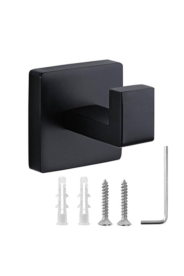 black Matte Black Towel Hooks Stainless Steel Wall Mounted Heavy Duty Robe Coat Hook Bathroom Kitche