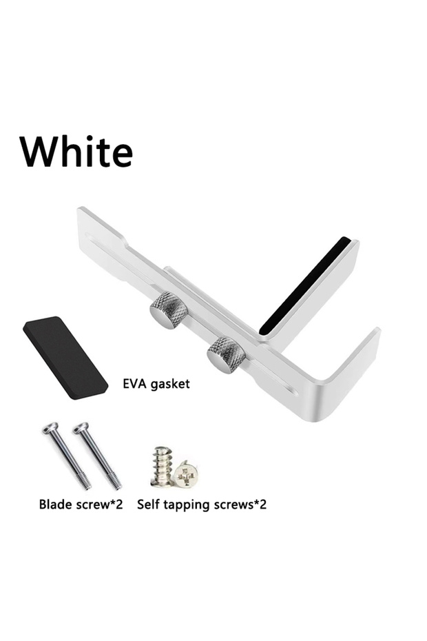 L White Computer Graphics Card Holder Chassis Fan Support Fixed Metal Bracket 6-96mm Adjustable GPU
