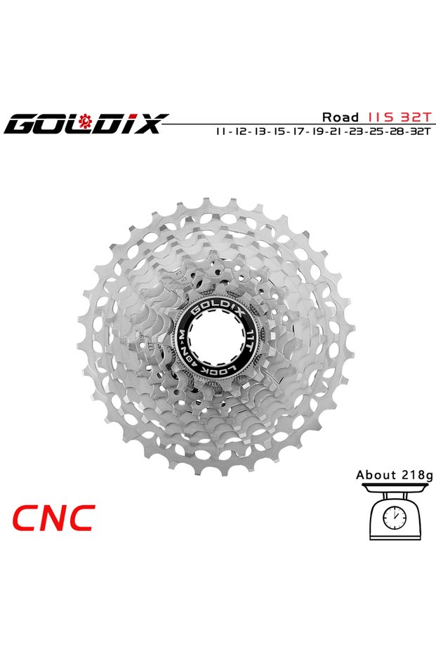 11 Speed 11-32T GOLDIX Ultralight Road Cassette 11S/12Speed Bicycle Freewheel 28T/32T/34T36T CNC Hol