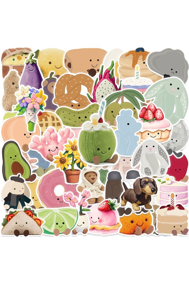 50Pcs 50Pcs Cute Kawaii Fruit Stickers Peanut Doll DIY Stickers Scrapbooking Phone Luggage Skatebo