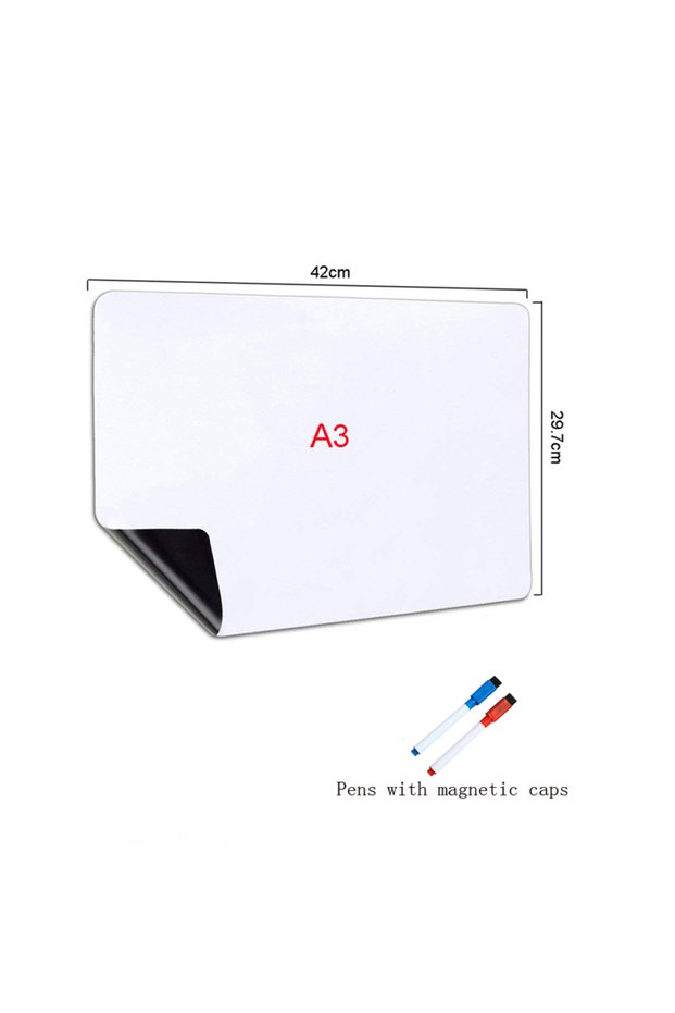 A3 with 2 pens A3+A4 Magnetic Dry Erase Board Fridge Markers WhiteBoard Sheet Kitchen Erasable Flexi
