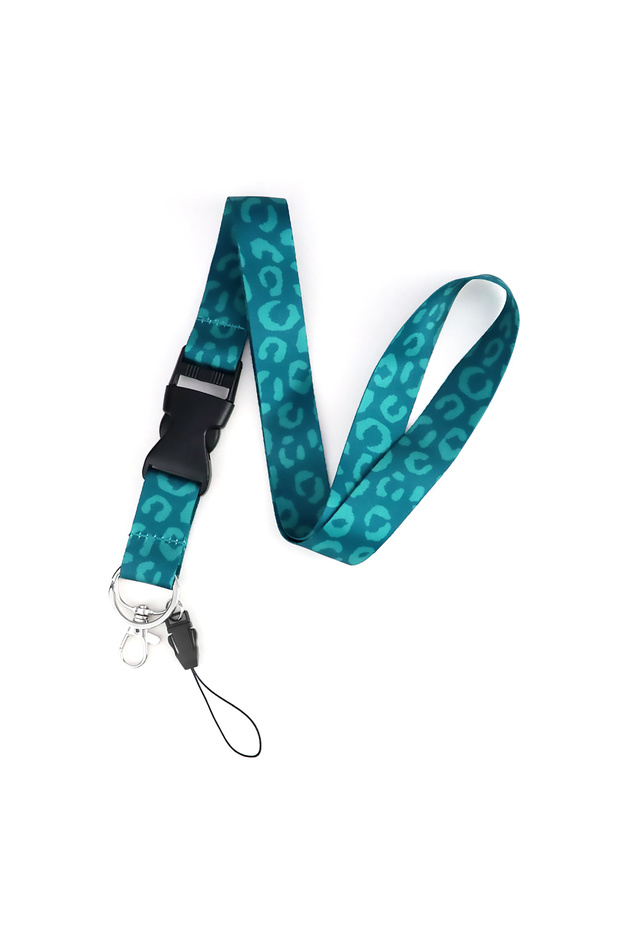green Mobile Phone Lanyard Fashion Green Leopard Neck Strap Keychain Lanyard for ID Card Holder Keys