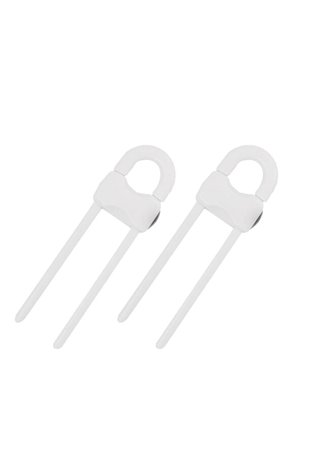 white 2pcs Sliding Cabinet Locks for Babies, Baby Proofing Adjustable U-Shaped Baby Safety Latches f