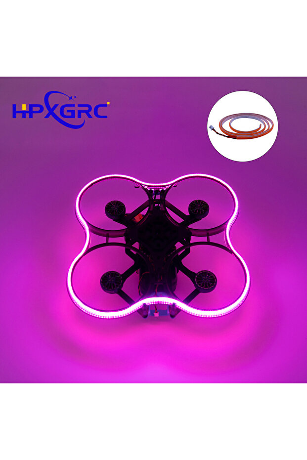 Pink HPXGRC LED Red/Green/Pink/Blue Strip (Plug & Play) No Soldering Required, Suitable for FPV Dron