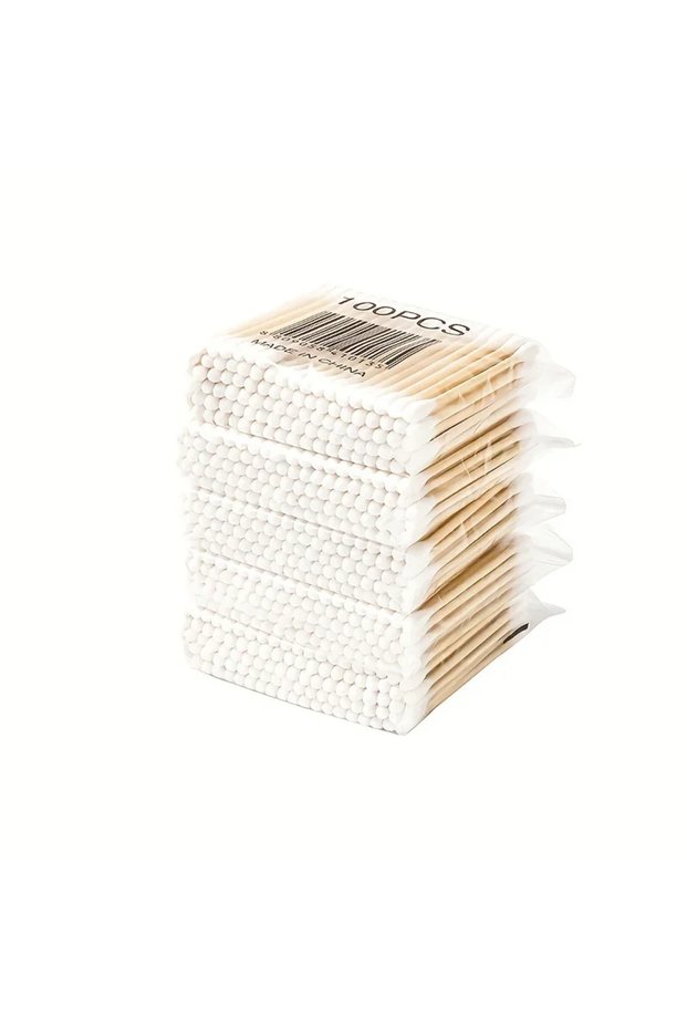 100pcs 7cmyuantou 100/500/700/1000pcs Double Head Wood Cotton Swab Nose Ears Cleaning Women Makeup T