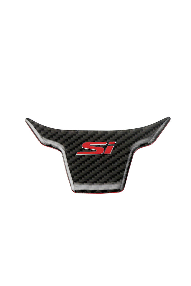 Black Car Steering Wheel Carbon Fiber Pattern Trim Si Emblem ABS Sticker For Honda Civic 10th 2021 2