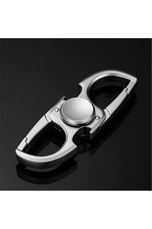 Silver Finger Spinner Fidget Hand Spinner Anti-Anxiety Toy Relieves Stress Finger Spinner Ketchain B