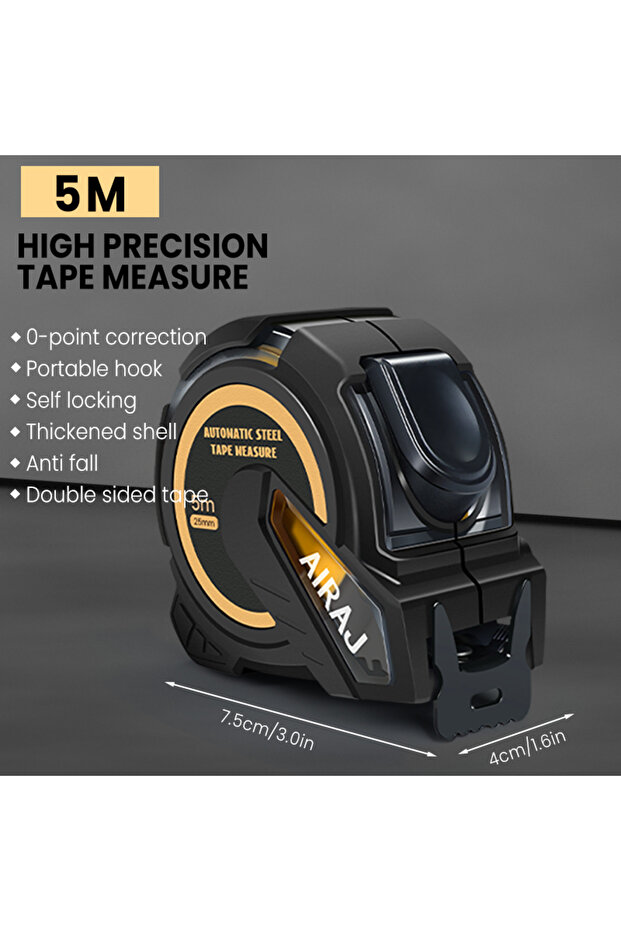 5 25M 1725 AIRAJ 3M to 10M Metric and imperial system Self-Locking Tape Measure , High - Precision S