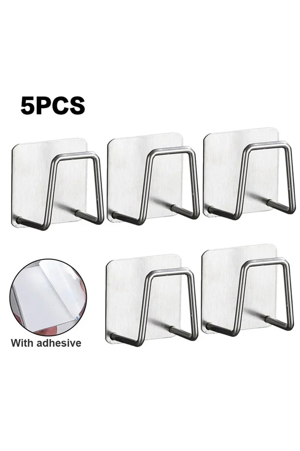W168-sliver-5PCS 1PC/5pcs Kitchen Stainless Steel Sink Shelf Sponges Holders Adhesive Drain Drying R