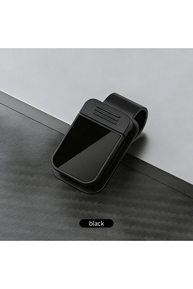 black Car Sun Visor Sunglasses Clip Holder Stable Eyeglasses Hanger Card Ticket Organizer Interior S